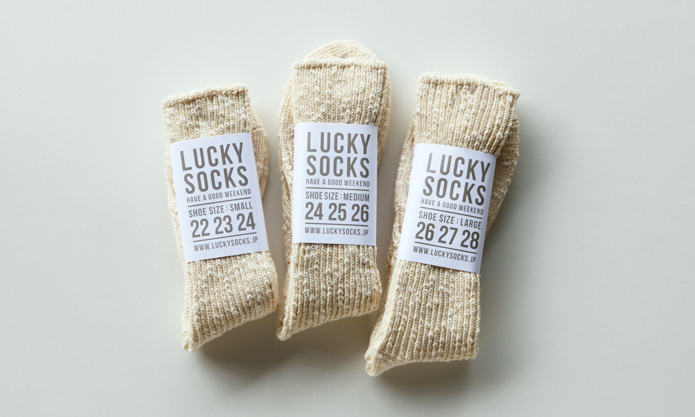 LUCKY SOCKS(ラッキーソックス) MIX RIB SOCKS(ミックスリブソックス) / ナチュラル