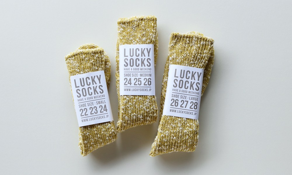 LUCKY SOCKS(ラッキーソックス) MIX RIB SOCKS(ミックスリブソックス) / ライムイエロー