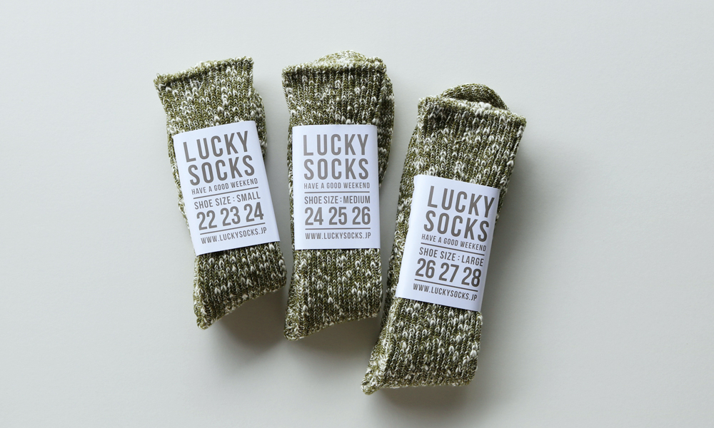 LUCKY SOCKS(ラッキーソックス) MIX RIB SOCKS(ミックスリブソックス) / オリーブ