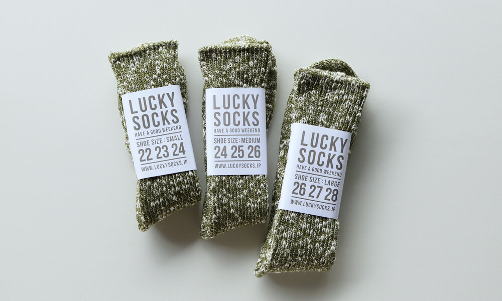 LUCKY SOCKS(ラッキーソックス) MIX RIB SOCKS(ミックスリブソックス) / オリーブ