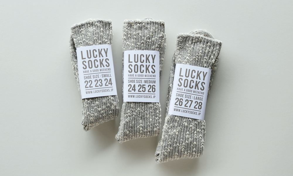 LUCKY SOCKS(ラッキーソックス) MIX RIB SOCKS(ミックスリブソックス) / ライトグレー