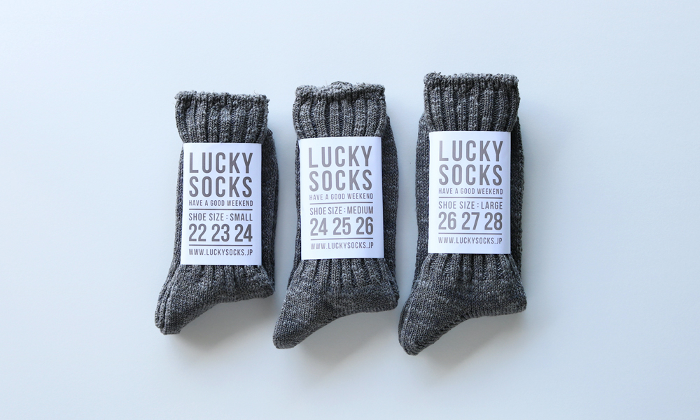 LUCKY SOCKS(ラッキーソックス) SILK MIX RIB SOCKS(シルクミックスリブソックス) / ダークグレー