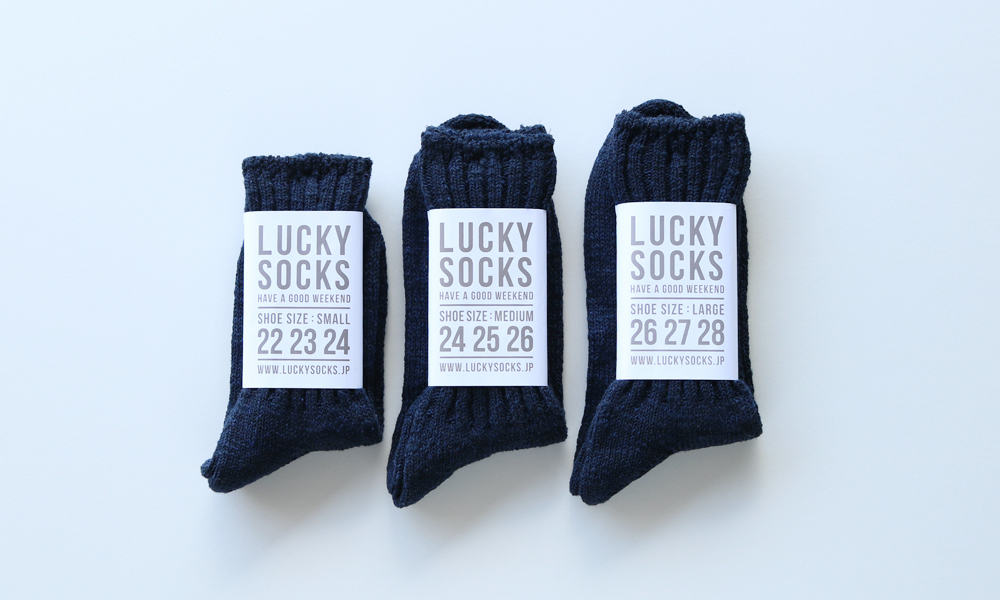LUCKY SOCKS(ラッキーソックス) SILK MIX RIB SOCKS(シルクミックスリブソックス) / ネイビー