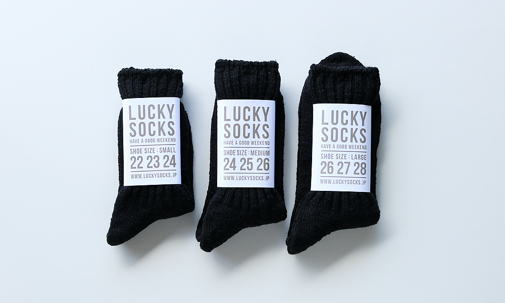 LUCKY SOCKS(ラッキーソックス) SILK MIX RIB SOCKS(シルクミックスリブソックス) / ブラック
