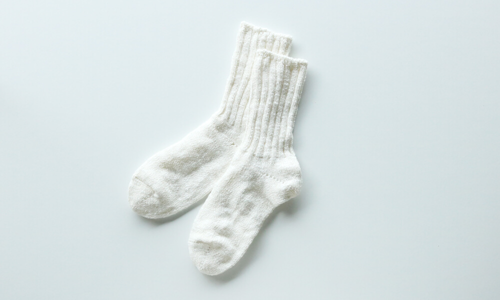 LUCKY SOCKS(ラッキーソックス) SILK MIX RIB SOCKS(シルクミックスリブソックス) / ホワイト