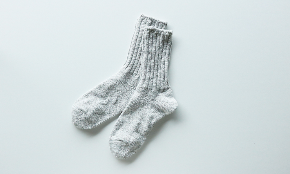 LUCKY SOCKS(ラッキーソックス) SILK MIX RIB SOCKS(シルクミックスリブソックス) / ライトグレー
