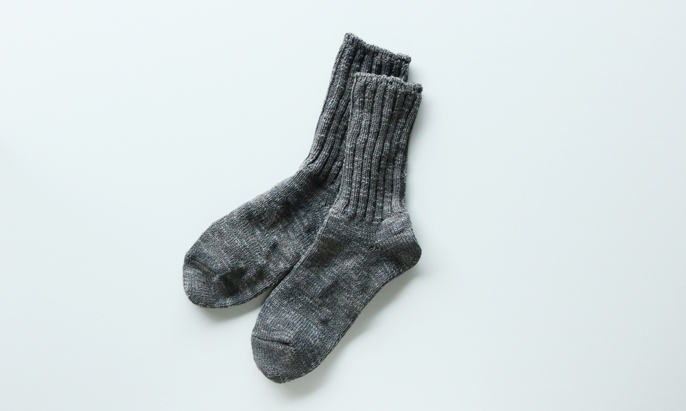 LUCKY SOCKS(ラッキーソックス) SILK MIX RIB SOCKS(シルクミックスリブソックス) / ダークグレー