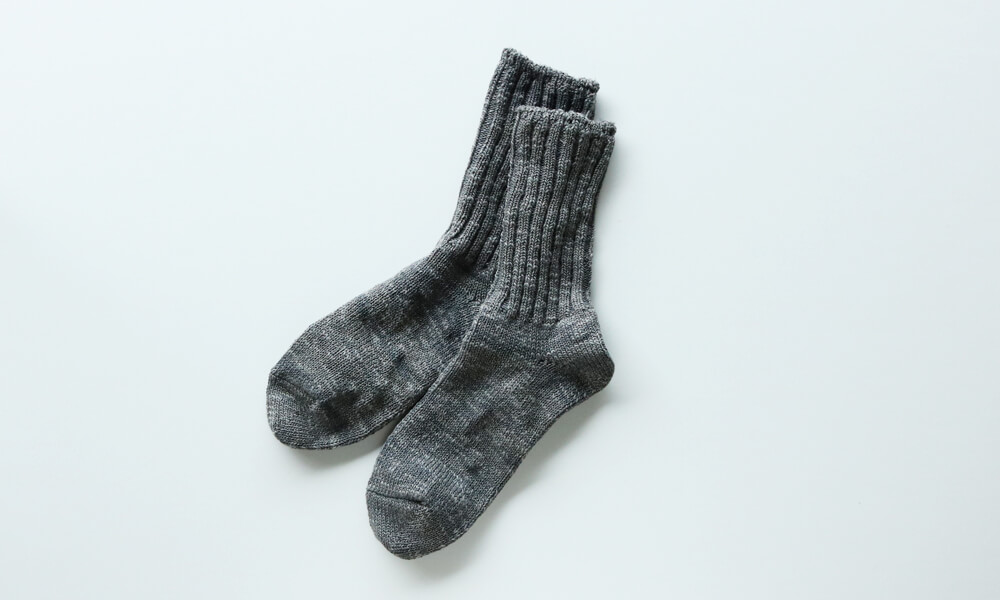 LUCKY SOCKS(ラッキーソックス) SILK MIX RIB SOCKS(シルクミックスリブソックス) / ダークグレー