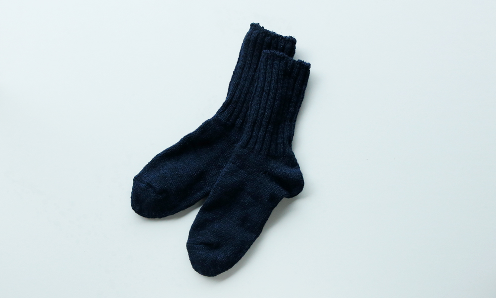 LUCKY SOCKS(ラッキーソックス) SILK MIX RIB SOCKS(シルクミックスリブソックス) / ネイビー